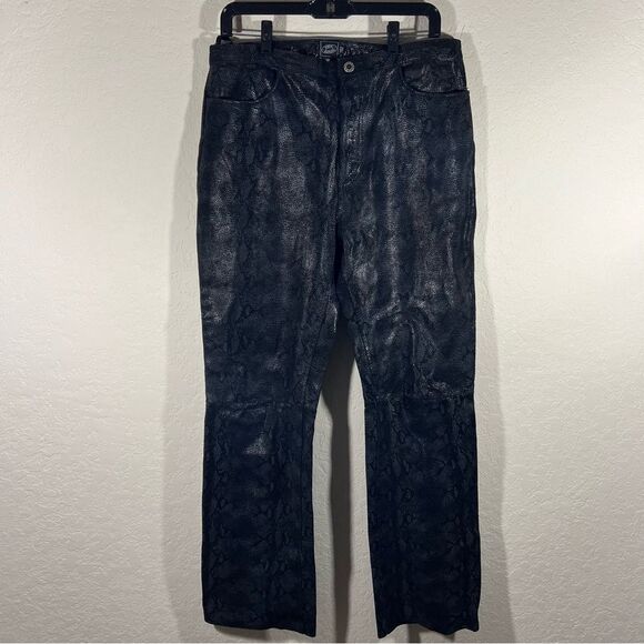 Steve Madden Black Snake Print Leather Jacket Set Women’s XL Sz 12 - Picture 5 of 8